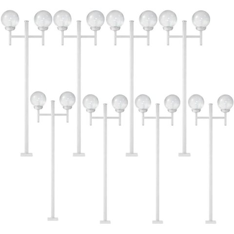 Kit 12 Postes Jardim Luminária Grega Cristal Dital 171x18cm