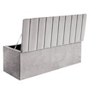 Ver imagem 3 de Calçadeira Baú Recamier Estofada Cama de Solteiro 90cm Carla Suede Cinza Claro- Mabe Magazine