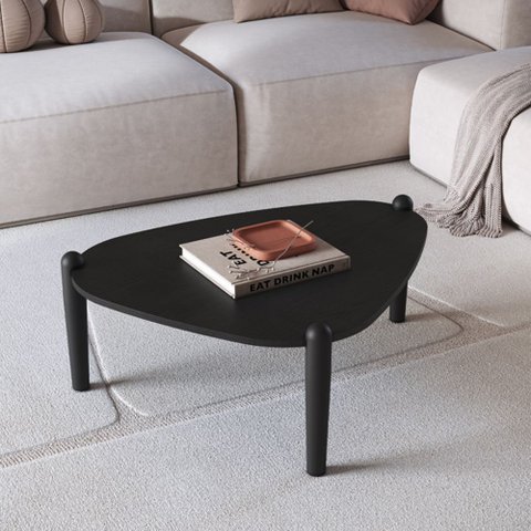 Mesa de Centro Orgânica 84,4cm Pé de Madeira 28011 Artesano