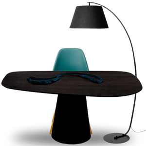 Mesa Oval Organica Flower 120x80cm em Ebano Modelar Moveis Mesa de Jantar Orgânica