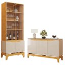 Ver imagem 1 de Cristaleira Joile com Buffet Joile Cedro Off White -DJ Móveis