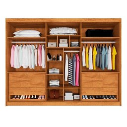 Guarda Roupa Casal com Espelho 6 Portas 6 Gavetas Potente Ripado Peroba - 2