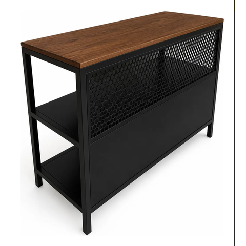 Bancada Ilha Design Industrial Branco 1,40MT Imbuia Preto