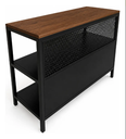 Ver imagem 1 de Bancada Ilha Design Industrial Branco 1,40MT Imbuia Preto