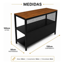 Ver imagem 2 de Bancada Ilha Design Industrial Branco 1,40MT Imbuia Preto