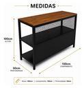 Ver imagem 2 de Bancada Ilha Design Industrial Branco 1,40MT Imbuia Preto