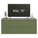 Ver imagem 7 de Rack para TV até 70 Polegadas 160cm 4 Gavetas Branco/Verde Vik Madesa 04
