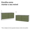 Ver imagem 6 de Rack para TV até 70 Polegadas 160cm 4 Gavetas Branco/Verde Vik Madesa 04