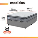 Ver imagem 3 de Cama Box Baú Casal Probel Molas Ensacadas Euro In 138x188x71cm Guarda Costas Stone Branco/Cinza