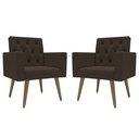 Ver imagem 1 de Kit 2 Poltronas Thais Clássico: Suede/marrom