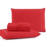 Jogo de Lençol Cama Casal 3 peças 100% Algodão Percal 180 fios Ponto Palito:Vermelho - 1