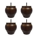 Ver imagem 2 de Kit 4 Pés Torneados Imbuia 10cm Linha Alta Pezinhos Sofás Decoração Mimo