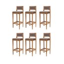 Ver imagem 2 de Kit 6 Banquetas Assento Encosto Estofado em Linho Hellen:mel com Linho Marrom