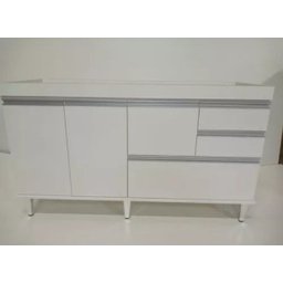 Gabinete para Pia de Cozinha de 1,50m Donatelo Branco Fosco 100% Mdf 15mm Rino Móveis - 1