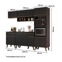 Ver imagem 2 de Cozinha Completa Atlanta Unique 11 Portas 2 Gavetas MDP 225cm Móveis Carraro