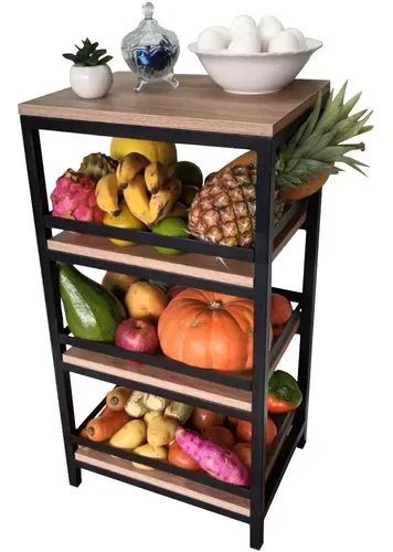 Ver imagem 1 de Estante Fruteira Multifuncional 3 Andares Design Industrial