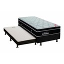 Ver imagem 1 de Cama Box c/Auxiliar Solteiro: Colchão Ortobom SuperPocket Elegant + Base CRC Courano Black(88x188)