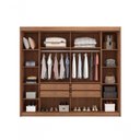 Ver imagem 3 de Guarda Roupa Brusque 4 Portas de Correr 4 Gavetas MDF-MDP com Espelho Cumaru Móveis Novo Horizonte