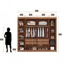 Ver imagem 5 de Guarda Roupa Brusque 4 Portas de Correr 4 Gavetas MDF-MDP com Espelho Cumaru Móveis Novo Horizonte