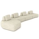 Ver imagem 1 de Sofá Ilha Modular para Sala Living Orgânico 620cm Angra K01 Linho Champanhe - Lyam Decor