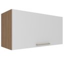 Ver imagem 1 de Armario Aereo 1 Porta Basc 80 Cm Mdp Cz3119 Freijo Branco Tecno Mobili