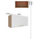 Ver imagem 4 de Armario Aereo 1 Porta Basc 80 Cm Mdp Cz3119 Freijo Branco Tecno Mobili