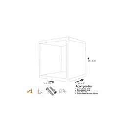 Kit 3 Nicho Decorativo 35x35x15 Cm em Mdf:preto - 3