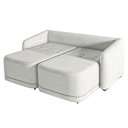 Ver imagem 4 de Sofá Cama Modulado Retrátil e Reclinável Decorativo Varsóvia 236cm Linho Cinza G33 - Gran Belo
