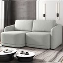 Ver imagem 1 de Sofá Cama Modulado Retrátil e Reclinável Decorativo Varsóvia 236cm Linho Cinza G33 - Gran Belo