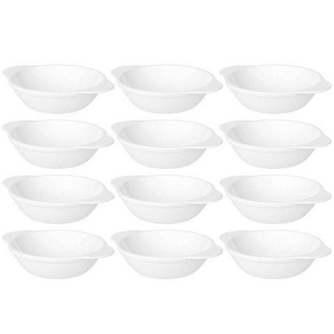 12 Cumbucas Brancas Coza Uno 100ml Plástica Bowl Tigela 11,5x9x2,5cm Cozinha Sobremesas