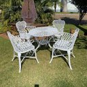 Ver imagem 4 de Conjunto 4 Cadeiras e Mesa Viena Bambu em Alumínio para Piscina Jardim Branco