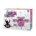 Ver imagem 2 de Bateria Infantil, Musical, Completa, Banco, Baqueta, Pedal, Rosa, DMT6066RS