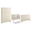 Ver imagem 1 de Dormitório Classic 3 Portas Areia com Pés Madeira Natural e Colchão D18 Branco - Reller Móveis