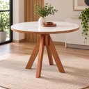 Ver imagem 6 de Conjunto Mesa Dallas Redonda 90 cm Branca + 4 Cadeiras Tiffany Cristal com Assento Branco