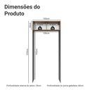 Ver imagem 2 de Porta-Geladeira 103 cm 1 Porta Basculante Cinza/Rustic/Cinza Agata Madesa
