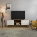 Ver imagem 5 de Rack para TV até 75 Polegadas MDF 180cm Pés em Madeira Maciça 2 Portas Correr Origem