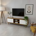 Ver mais imagens de Rack para TV até 75 Polegadas MDF 180cm Pés em Madeira Maciça 2 Portas Correr Origem