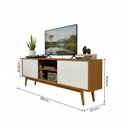 Ver imagem 3 de Rack para TV até 75 Polegadas MDF 180cm Pés em Madeira Maciça 2 Portas Correr Origem