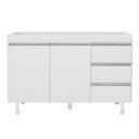 Ver mais imagens de Balcão Gabinete Lux para Pia de 120cm 100% Mdf sem Tampo 02 Portas e 03 Gavetas Branco - Desk