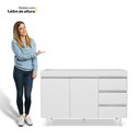 Ver imagem 3 de Balcão Gabinete Lux para Pia de 120cm 100% Mdf sem Tampo 02 Portas e 03 Gavetas Branco - Desk
