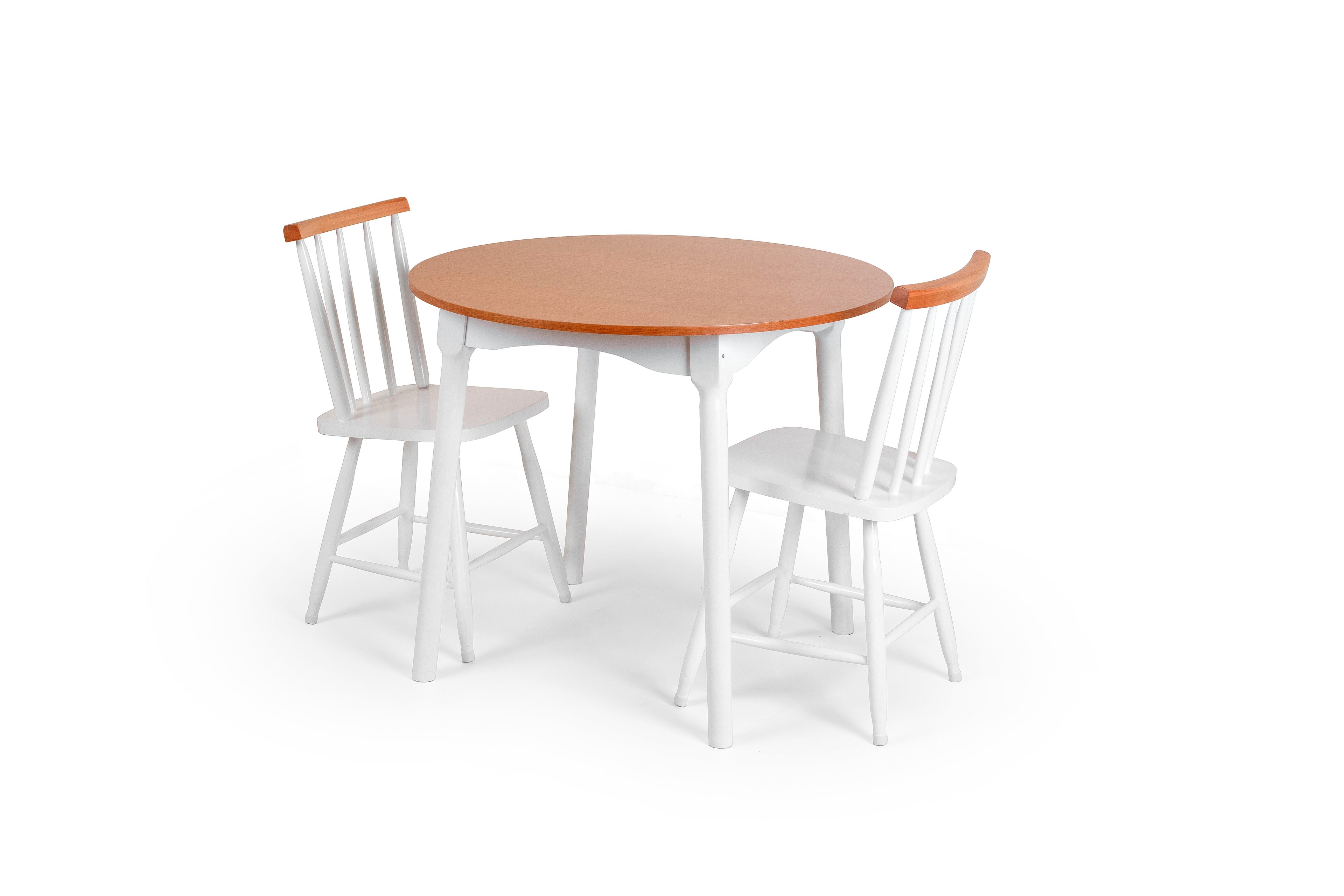 Jogo de Jantar Colonial Clássico Mesa 2 Cadeiras Brancas Cozinha - 1