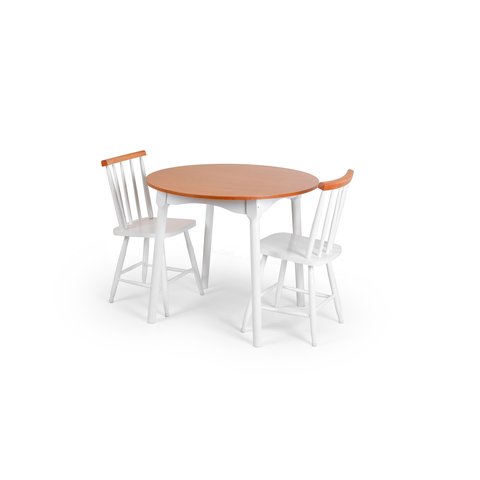 Jogo de Jantar Colonial Clássico Mesa 2 Cadeiras Brancas Cozinha