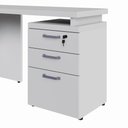 Ver imagem 6 de Escrivaninha L 150cm X 150cm Gaveteiro 3 Gav. Pé Painel F5 Cor:cinza