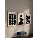 Ver imagem 1 de Kit 3 Quadros Decorativos Bauhaus Preto e Branco Minimalista No1 - Moldura Preta