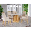 Ver imagem 1 de Mesa para Sala de Jantar Patricia 160 cm com 6 Cadeiras Paola Cimol Nature/Off White/Nude Mesa Patri
