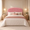Ver imagem 1 de Cabeceira King 193cm Curva Estofada Bouclé Cama Box Fly:Rosa
