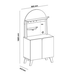 Buffet Cantinho do Café 2 Portas Viena Cedro e Off White 80cm - 6