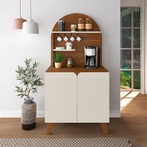 Buffet Cantinho do Café 2 Portas Viena Cedro e Off White 80cm