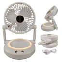 Ver imagem 1 de Ventilador Mesa Dobravel 3 Velocidades Luz Led Usb Portatil Iluminaçao Escrivaninha Calor Verao Pent