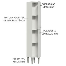 Paneleiro Madesa Emilly 2 Portas Branco Cor:Branco - 3